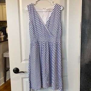 Loft blue and white striped dress